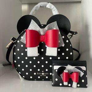 NWT Kate Spade X Disney Minnie Mouse Crossbody Bag and Cardholder Wallet Set
